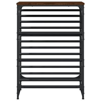 Kenkäteline ruskea tammi 60x30x85 cm tekninen puu