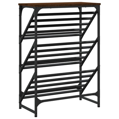 Kenkäteline ruskea tammi 60x30x85 cm tekninen puu