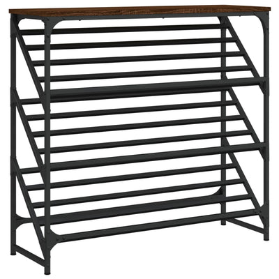Kenkäteline ruskea tammi 90x30x85 cm tekninen puu