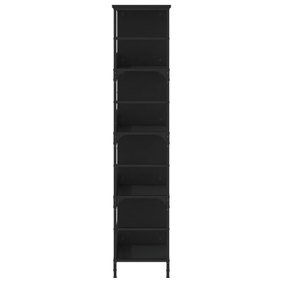Kirjahylly musta 78,5x33x153 cm tekninen puu