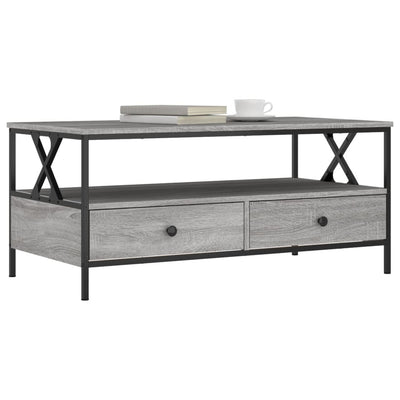 Sohvapöytä harmaa Sonoma 100x51x45 cm tekninen puu