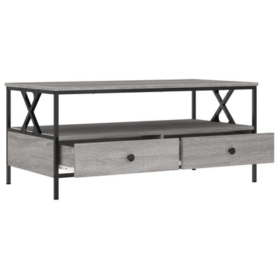 Sohvapöytä harmaa Sonoma 100x51x45 cm tekninen puu