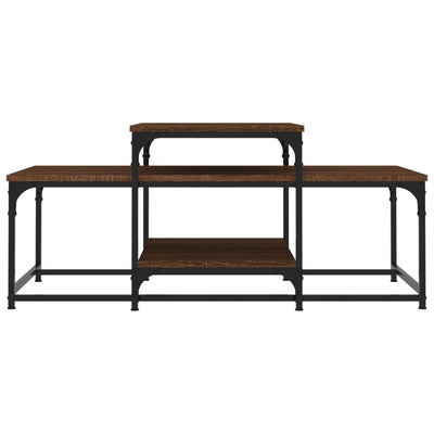 Sohvapöytä ruskea tammi 102x60x45 cm tekninen puu
