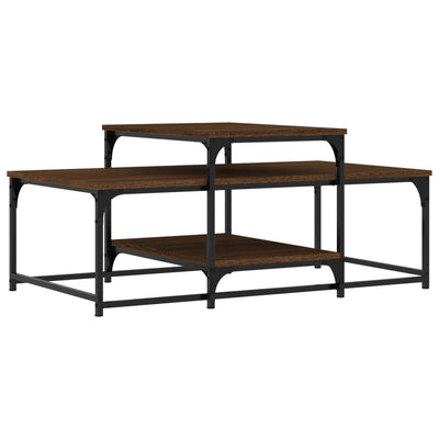 Sohvapöytä ruskea tammi 102x60x45 cm tekninen puu