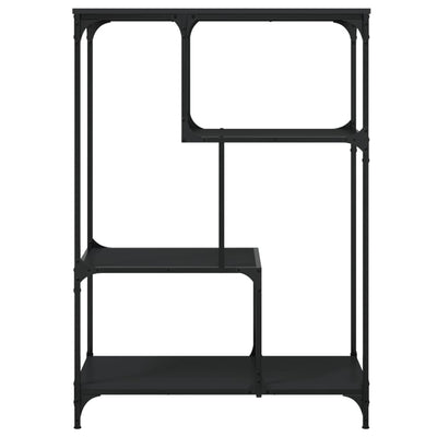 Kirjahylly musta 81x36x115 cm tekninen puu ja teräs