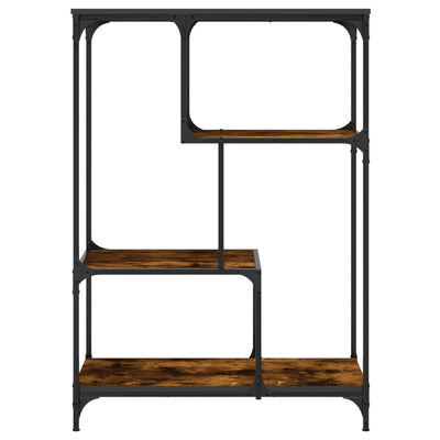 Kirjahylly savutammi 81x36x115 cm tekninen puu ja teräs