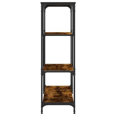 Kirjahylly savutammi 81x36x115 cm tekninen puu ja teräs