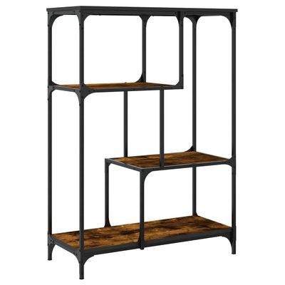 Kirjahylly savutammi 81x36x115 cm tekninen puu ja teräs