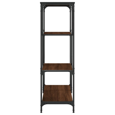 Kirjahylly ruskea tammi 81x36x115 cm tekninen puu ja teräs