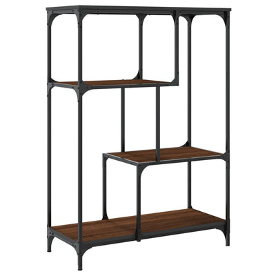 Kirjahylly ruskea tammi 81x36x115 cm tekninen puu ja teräs