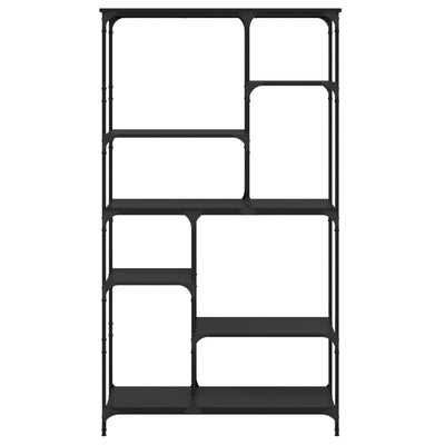 Kirjahylly musta 99x35,5x176 cm tekninen puu ja teräs