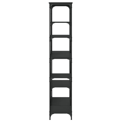 Kirjahylly musta 99x35,5x176 cm tekninen puu ja teräs