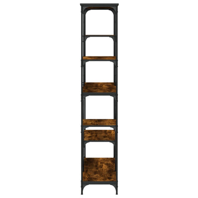 Kirjahylly savutammi 99x35,5x176 cm tekninen puu ja teräs