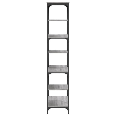 Kirjahylly harmaa Sonoma 91x36x176 cm tekninen puu ja teräs