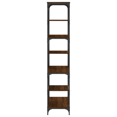 Kirjahylly ruskea tammi 91x36x176 cm tekninen puu ja teräs
