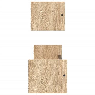 Seinähyllyt tangoilla 2 kpl Sonoma-tammi 60x16x14 cm