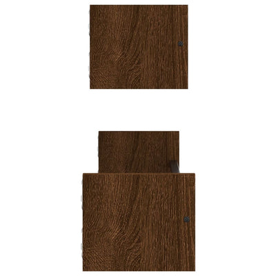 Seinähyllyt tangoilla 2 kpl ruskea tammi 60x16x14 cm