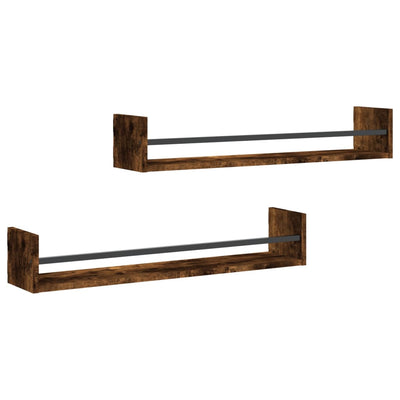 Seinähyllyt tangoilla 2 kpl savutammi 80x16x14 cm