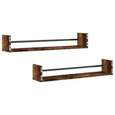 Seinähyllyt tangoilla 2 kpl savutammi 80x16x14 cm