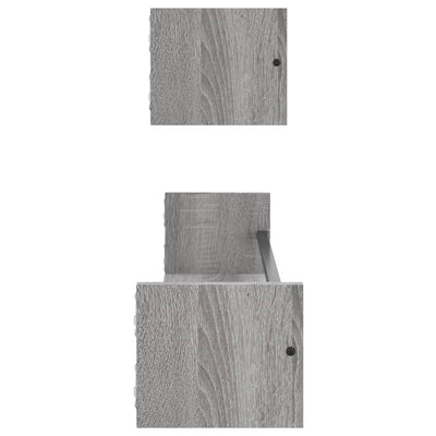 Seinähyllyt tangoilla 2 kpl harmaa Sonoma 80x16x14 cm