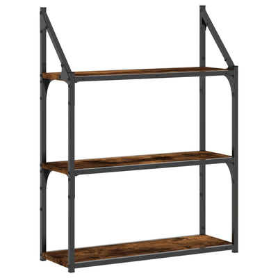 Seinähylly 3 kerrosta savutammi 60x21x78,5 cm tekninen puu
