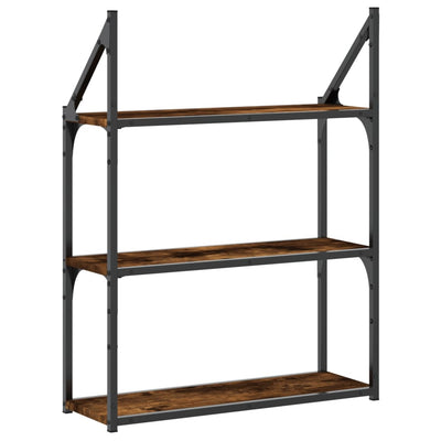 Seinähylly 3 kerrosta savutammi 60x21x78,5 cm tekninen puu