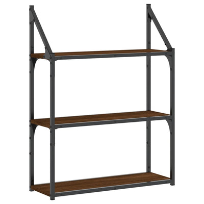 Seinähylly 3 kerrosta ruskea tammi 60x21x78,5 cm tekninen puu