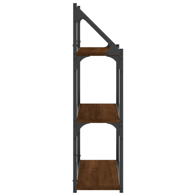 Seinähylly 3 kerrosta ruskea tammi 60x21x78,5 cm tekninen puu