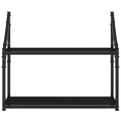 Seinähylly 2 kerrosta musta 60x21x51 cm tekninen puu