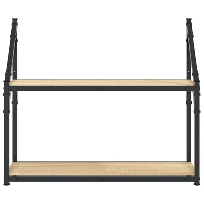 Seinähylly 2-kerrosta Sonoma-tammi 60x21x51 cm tekninen puu