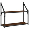 Seinähylly 2-kerrosta ruskea tammi 60x21x51 cm tekninen puu