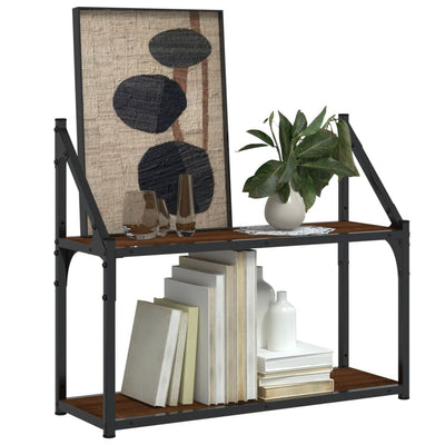 Seinähylly 2-kerrosta ruskea tammi 60x21x51 cm tekninen puu