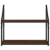 Seinähylly 2-kerrosta ruskea tammi 60x21x51 cm tekninen puu