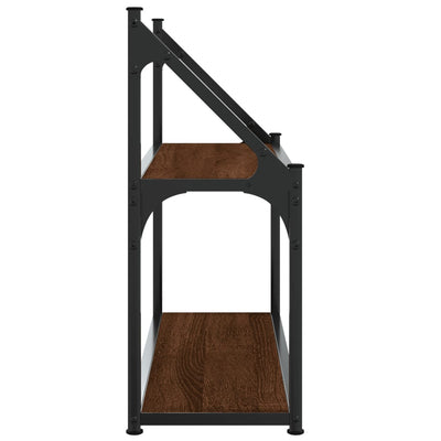 Seinähylly 2-kerrosta ruskea tammi 60x21x51 cm tekninen puu