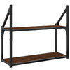 Seinähylly 2-kerrosta ruskea tammi 60x21x51 cm tekninen puu