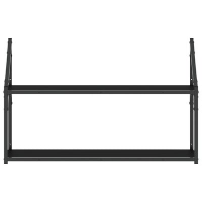 Seinähylly 2 kerrosta musta 80x21x51 cm tekninen puu
