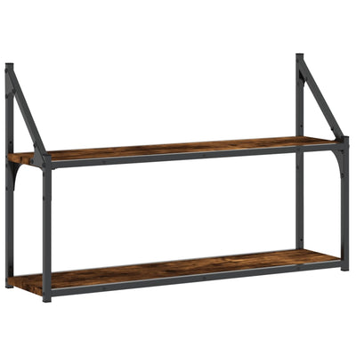 Seinähylly 2 kerrosta savutammi 80x21x51 cm tekninen puu