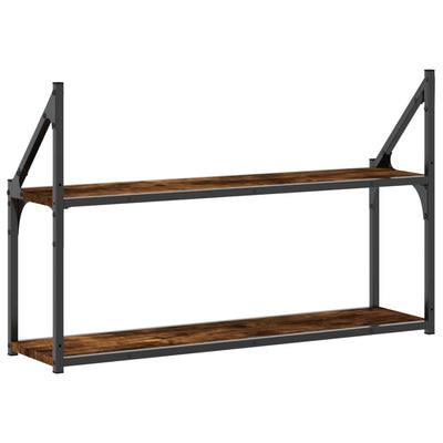 Seinähylly 2 kerrosta savutammi 80x21x51 cm tekninen puu