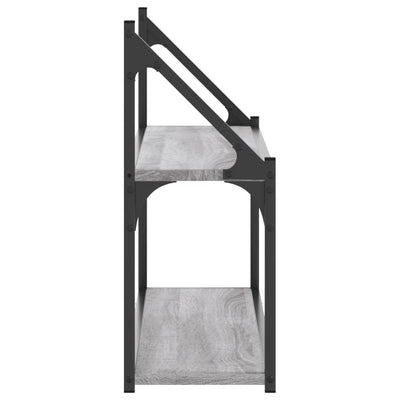 Seinähylly 2 kerrosta harmaa Sonoma 80x21x51 cm tekninen puu