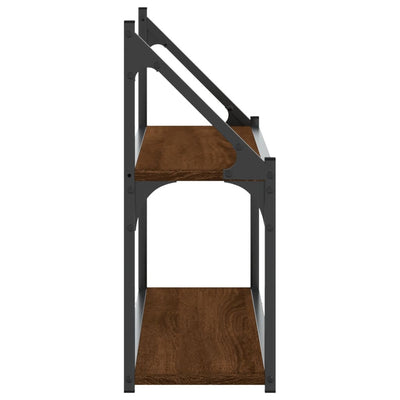 Seinähylly 2 kerrosta ruskea tammi 80x21x51 cm tekninen puu