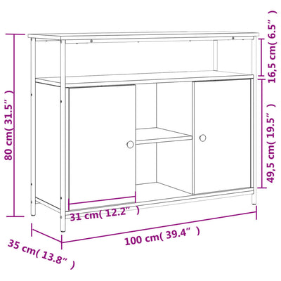 Senkki musta 100x35x80 cm tekninen puu