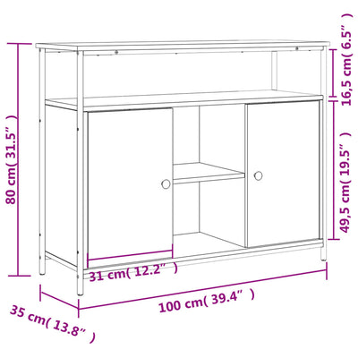 Senkki Sonoma tammi 100x35x80 cm tekninen puu