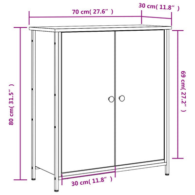 Senkki musta 70x30x80 cm tekninen puu