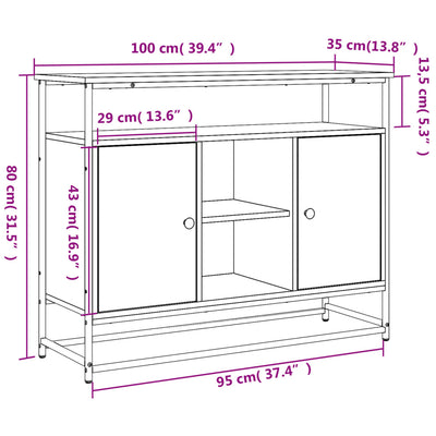 Senkki savutammi 100x35x80 cm tekninen puu