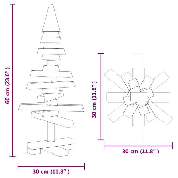 Puinen koristejoulukuusi Balaceanu 60cm (mänty)