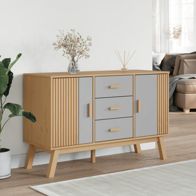 Senkki OLDEN harmaa ja ruskea 114x43x73,5 cm täysi mänty