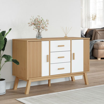 Senkki OLDEN valkoinen ja ruskea 114x43x73,5 cm täysi mänty
