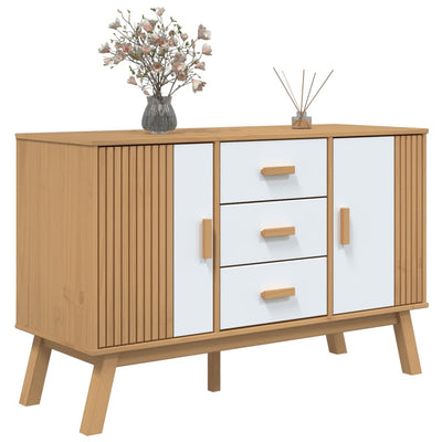 Senkki OLDEN valkoinen ja ruskea 114x43x73,5 cm täysi mänty