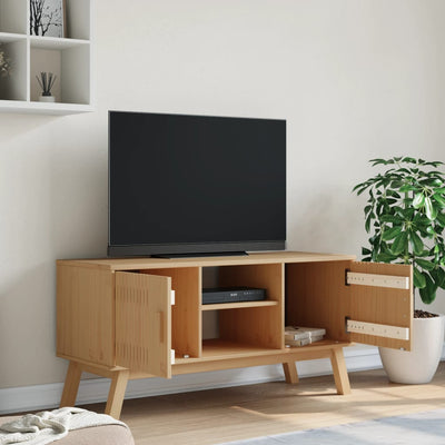 TV-taso OLDEN ruskea 114x43x57 cm täysi mänty