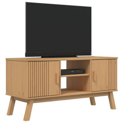 TV-taso OLDEN ruskea 114x43x57 cm täysi mänty